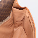 CELINE Macadam Canvas Shoulder Bag PVC Leather Brown Gold Auth 164464-21