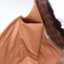 CELINE Macadam Canvas Shoulder Bag PVC Leather Brown Gold Auth 164464-22