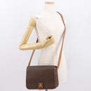 CELINE Macadam Canvas Shoulder Bag PVC Leather Brown Gold Auth 164464-26