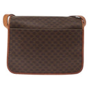 CELINE Macadam Canvas Shoulder Bag PVC Leather Brown Gold Auth 164464-2