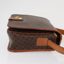 CELINE Macadam Canvas Shoulder Bag PVC Leather Brown Gold Auth 164464-3