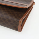 CELINE Macadam Canvas Shoulder Bag PVC Leather Brown Gold Auth 164465-10