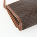 CELINE Macadam Canvas Shoulder Bag PVC Leather Brown Gold Auth 164465-13