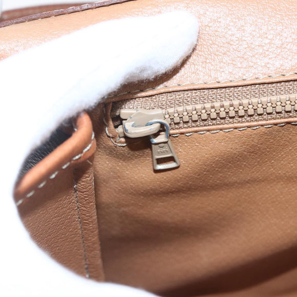 CELINE Macadam Canvas Shoulder Bag PVC Leather Brown Gold Auth 164465