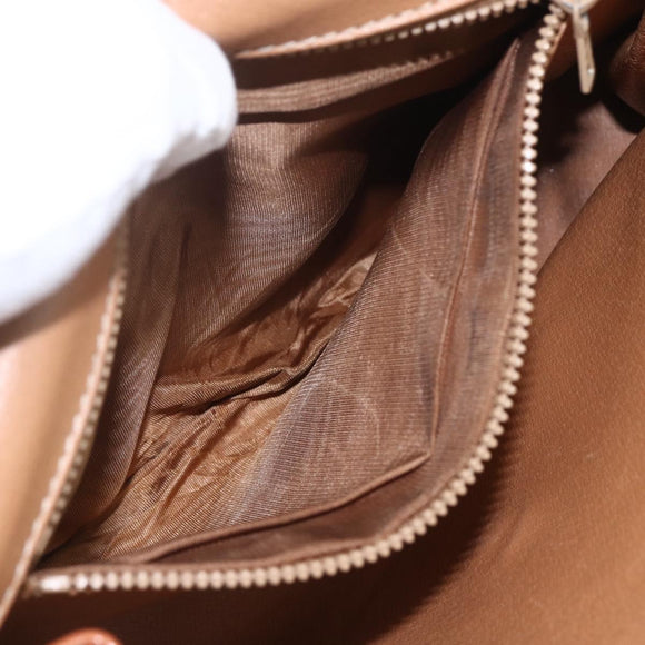 CELINE Macadam Canvas Shoulder Bag PVC Leather Brown Gold Auth 164465