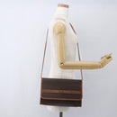 CELINE Macadam Canvas Shoulder Bag PVC Leather Brown Gold Auth 164465-21