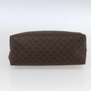 CELINE Macadam Canvas Clutch Bag PVC Leather Brown Gold Auth 164466-7