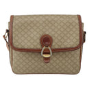 CELINE Macadam Canvas Shoulder Bag PVC Beige Gold Auth 164469-2