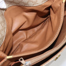 CELINE Macadam Canvas Shoulder Bag PVC Beige Gold Auth 164469-24