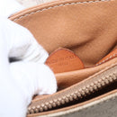 CELINE Macadam Canvas Shoulder Bag PVC Beige Gold Auth 164469-26