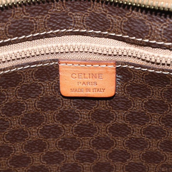 CELINE Macadam Canvas Tote Bag PVC Beige Gold Auth 164471