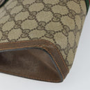 GUCCI GG Supreme Web Sherry Line Clutch Bag PVC Beige Gold 89 01 002 Auth 164472-11