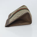 GUCCI GG Supreme Web Sherry Line Clutch Bag PVC Beige Gold 89 01 002 Auth 164472-5