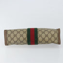 GUCCI GG Supreme Web Sherry Line Clutch Bag PVC Beige Gold 89 01 002 Auth 164472-7