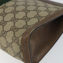 GUCCI GG Supreme Web Sherry Line Clutch Bag PVC Beige Gold 89 01 002 Auth 164472-8