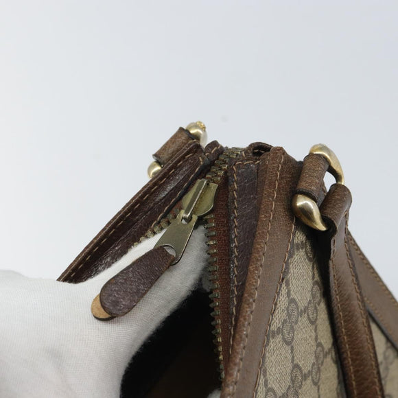 GUCCI GG Supreme Shoulder Bag PVC Beige Gold Auth 164473