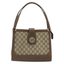 GUCCI GG Supreme Shoulder Bag PVC Beige Gold Auth 164473-2