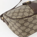 GUCCI GG Supreme Web Sherry Line Bag PVC Beige Gold 89 02 032 Auth 164474-11