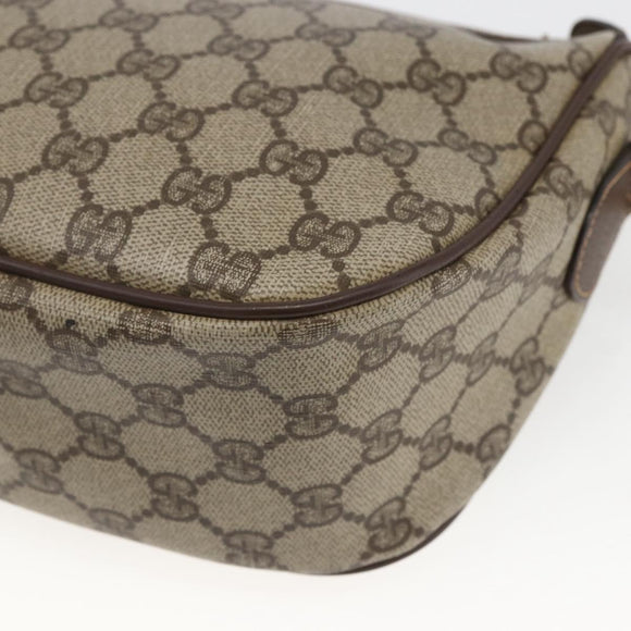 GUCCI GG Supreme Web Sherry Line Bag PVC Beige Gold 89 02 032 Auth 164474