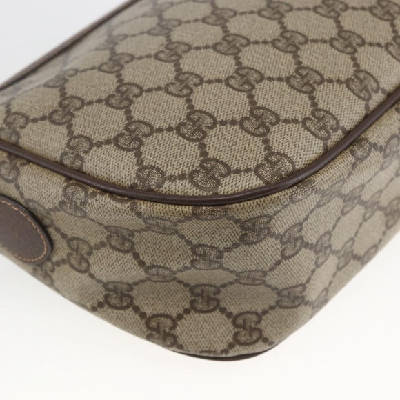 GUCCI GG Supreme Web Sherry Line Bag PVC Beige Gold 89 02 032 Auth 164474