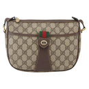 GUCCI GG Supreme Web Sherry Line Bag PVC Beige Gold 89 02 032 Auth 164474-2