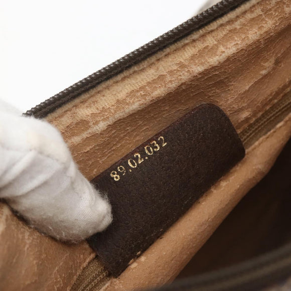 GUCCI GG Supreme Web Sherry Line Bag PVC Beige Gold 89 02 032 Auth 164474