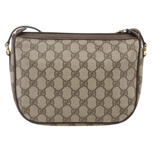 GUCCI GG Supreme Web Sherry Line Bag PVC Beige Gold 89 02 032 Auth 164474
