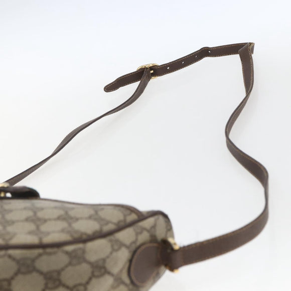 GUCCI GG Supreme Web Sherry Line Bag PVC Beige Gold 89 02 032 Auth 164474