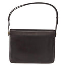 GUCCI Web Sherry Line Horsebit Shoulder Bag Leather Brown Gold Red Auth 164475-2