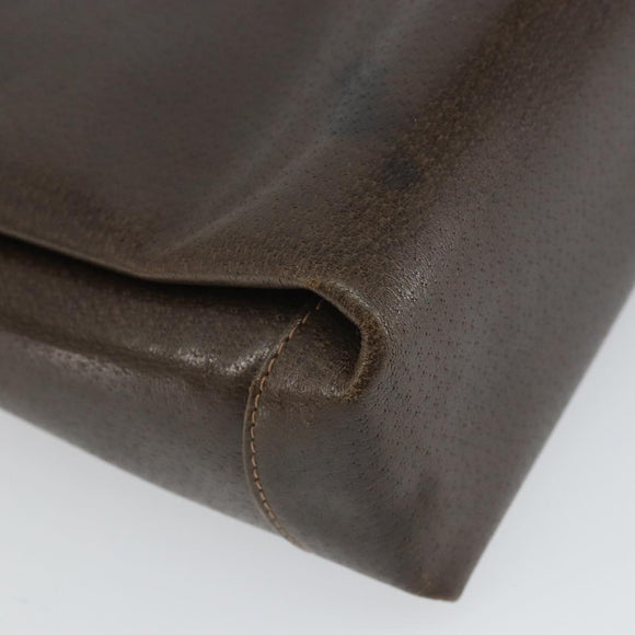 GUCCI Hand Bag Leather Brown Gold 001 085 1368 Auth 164477