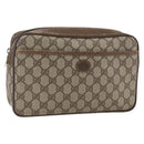 GUCCI GG Supreme Clutch Bag PVC Beige Gold 89 01 044 Auth 164478-1
