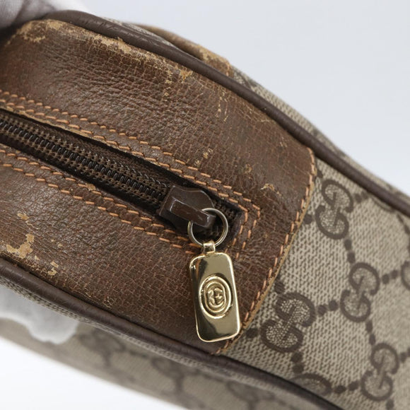 GUCCI GG Supreme Clutch Bag PVC Beige Gold 89 01 044 Auth 164478