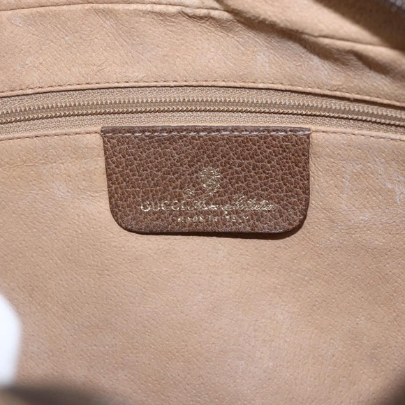 GUCCI GG Supreme Clutch Bag PVC Beige Gold 89 01 044 Auth 164478
