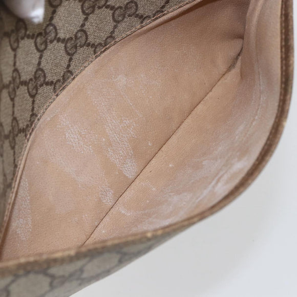 GUCCI GG Supreme Clutch Bag PVC Beige Gold 89 01 044 Auth 164478