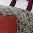 GUCCI GG Crystal Sherry Line Tote Bag Coated Canvas Navy Gold 131231 Auth 164487-14