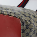GUCCI GG Crystal Sherry Line Tote Bag Coated Canvas Navy Gold 131231 Auth 164487-16