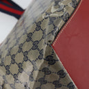 GUCCI GG Crystal Sherry Line Tote Bag Coated Canvas Navy Gold 131231 Auth 164487-17