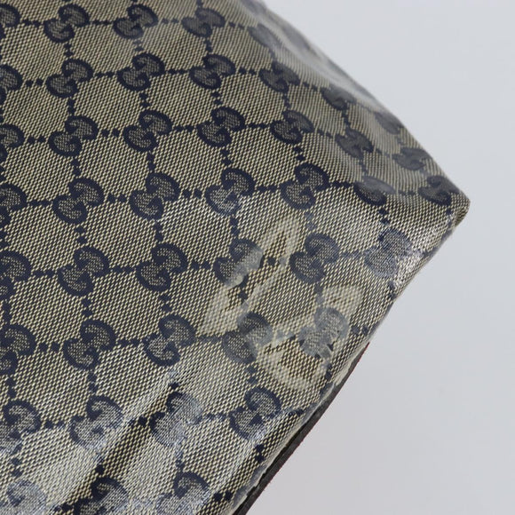 GUCCI GG Crystal Sherry Line Tote Bag Coated Canvas Navy Gold 131231 Auth 164487