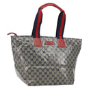 GUCCI GG Crystal Sherry Line Tote Bag Coated Canvas Navy Gold 131231 Auth 164487-1