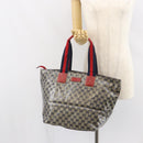 GUCCI GG Crystal Sherry Line Tote Bag Coated Canvas Navy Gold 131231 Auth 164487-24