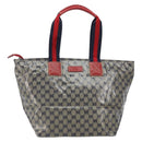 GUCCI GG Crystal Sherry Line Tote Bag Coated Canvas Navy Gold 131231 Auth 164487-13