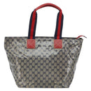 GUCCI GG Crystal Sherry Line Tote Bag Coated Canvas Navy Gold 131231 Auth 164487-2