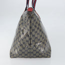 GUCCI GG Crystal Sherry Line Tote Bag Coated Canvas Navy Gold 131231 Auth 164487-3