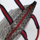 GUCCI GG Crystal Sherry Line Tote Bag Coated Canvas Navy Gold 131231 Auth 164487-6