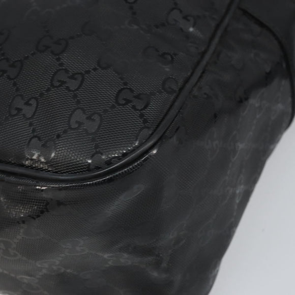 GUCCI GG Implementation Shoulder Bag PVC Black 211107 Auth 164488