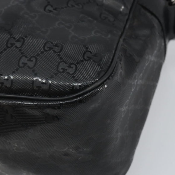 GUCCI GG Implementation Shoulder Bag PVC Black 211107 Auth 164488