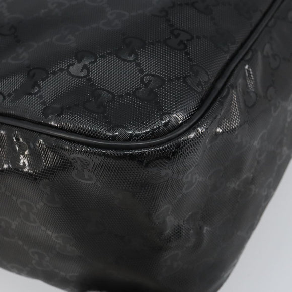 GUCCI GG Implementation Shoulder Bag PVC Black 211107 Auth 164488