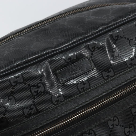 GUCCI GG Implementation Shoulder Bag PVC Black 211107 Auth 164488