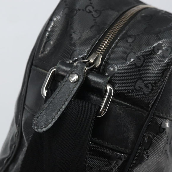 GUCCI GG Implementation Shoulder Bag PVC Black 211107 Auth 164488
