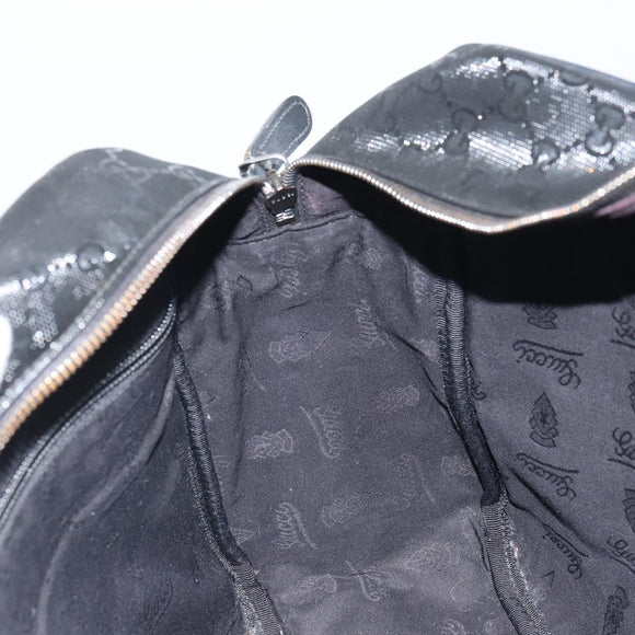 GUCCI GG Implementation Shoulder Bag PVC Black 211107 Auth 164488